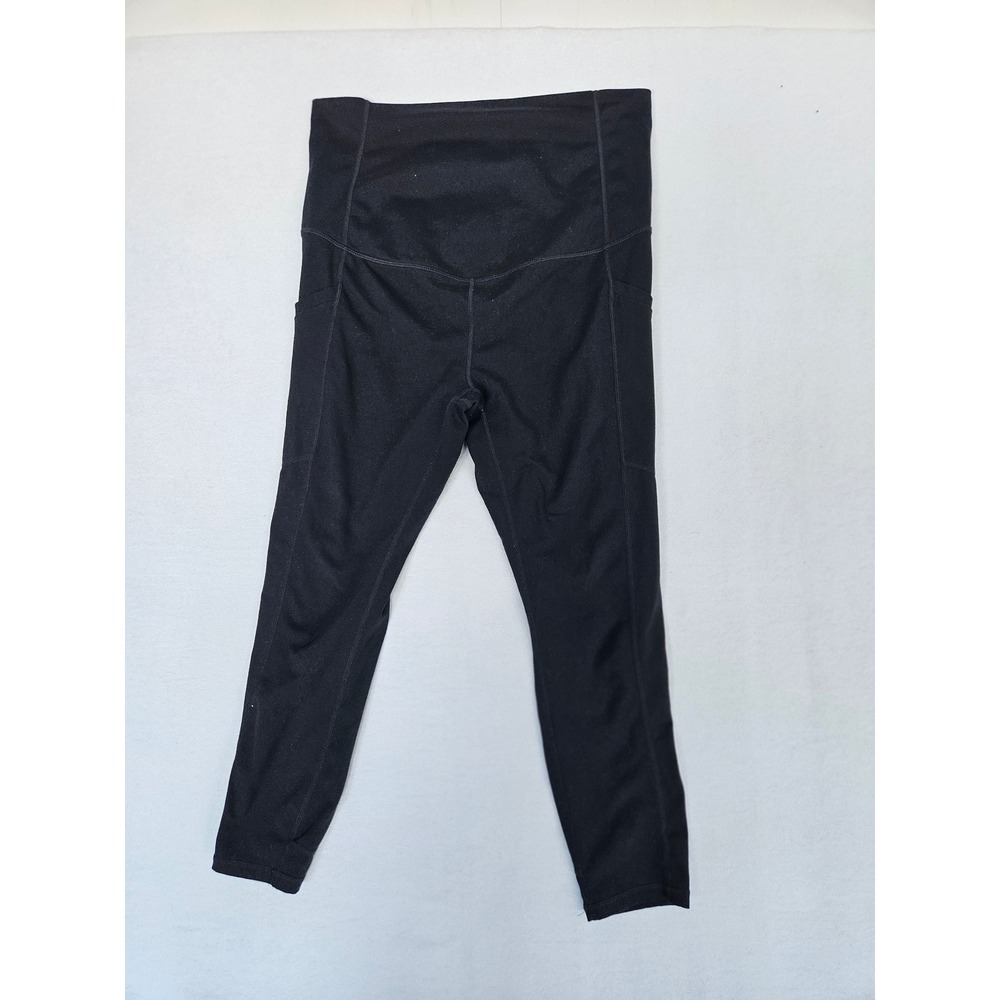 Fabletics High Waisted Capri Leggings Pockets Workout Women Black Medium
